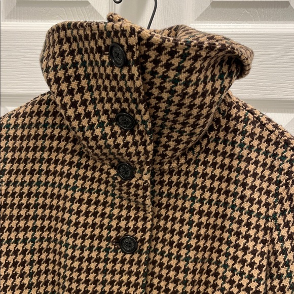 Ralph Lauren Tan and Brown Houndstooth 3/4 Coat Sz M. EUC. - Picture 9 of 11
